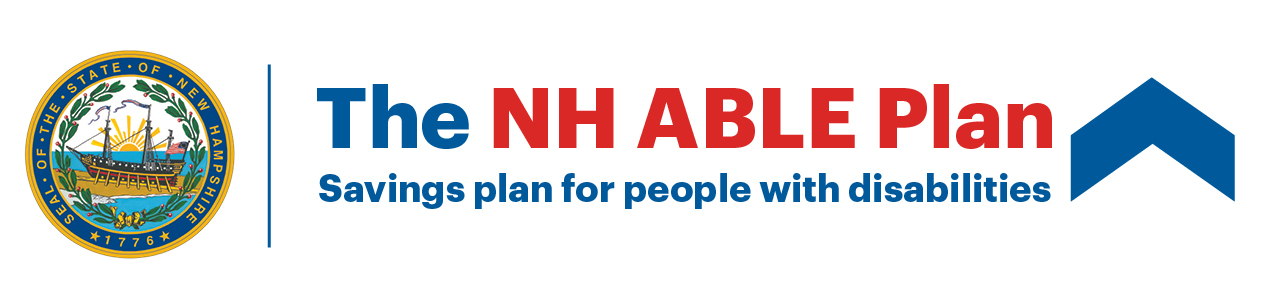 NH ABLE Plan logo and red and blue with the NH State Seal